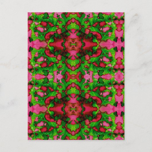 ピンクとグリーンの勉強 ポストカード (正面)