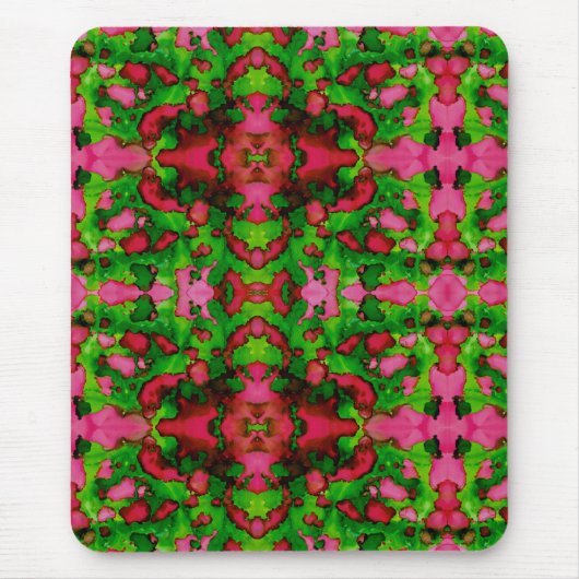 ピンクとグリーンの勉強 マウスパッド (正面)