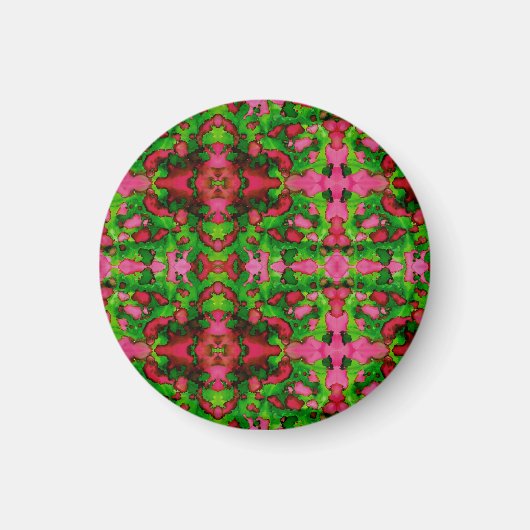 ピンクとグリーンの勉強 マグネット (正面)