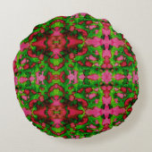 ピンクとグリーンの勉強 ラウンドクッション (裏面)