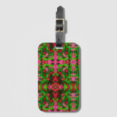 ピンクとグリーンの勉強 ラゲッジタグ (正面縦)