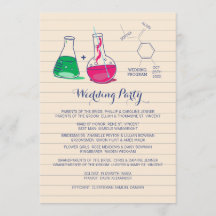 ピンクとグリーンの化学結婚式 プログラム