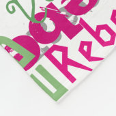 ピンクとグリーンの名前コラージガールズアロバープリント フリースブランケット (角)