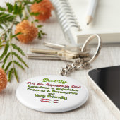 ピンクとグリーンの女の子のためのアクエリアス〔占星術の〕十二宮図 キーホルダー (側面)