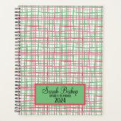 ピンクとグリーンの年名門私立校風の間プランナーハードカバー プランナー手帳 (正面)