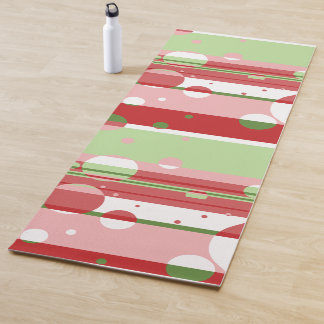 ピンクとグリーンの幾何学的ポップ・アートのヨガマット ヨガマット