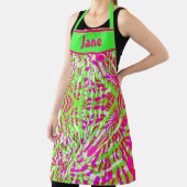 ピンクとグリーンの抽象的なタイダイーデザインエプロン エプロン (インサイチュ)