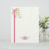 ピンクとグリーンの抽象芸術フローラデザイン – ライト2 レターヘッド (スタンド正面)