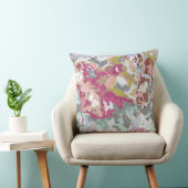 ピンクとグリーンの抽象芸術 クッション (椅子)
