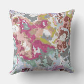 ピンクとグリーンの抽象芸術 クッション (裏面)