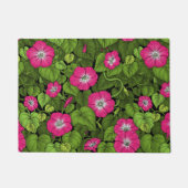 ピンクとグリーンの朝顔 ドアマット (正面)