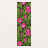 ピンクとグリーンの朝顔 ヨガマット (正面)