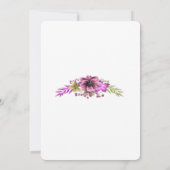 ピンクとグリーンの水彩花のメイドオブオナー 招待状 (裏面)