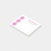 ピンクとグリーンの水玉模様リンゴ ポストイット (アングル)