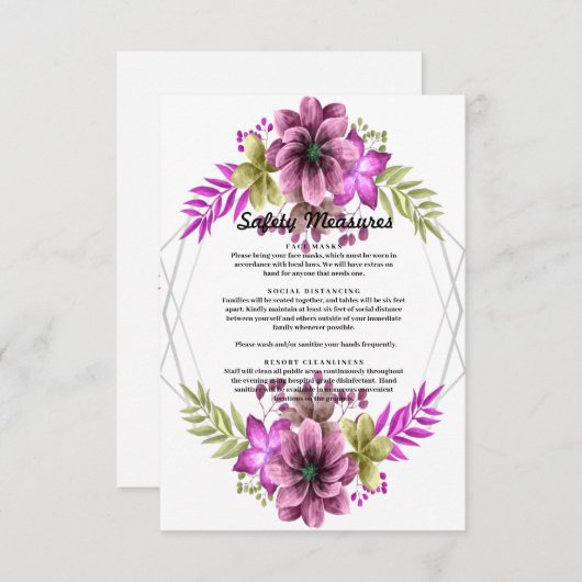 ピンクとグリーンの水色フローラ安全対策 (正面/裏面)