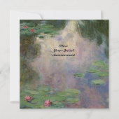 ピンクとグリーンの水面に映る睡蓮 招待状 (裏面)