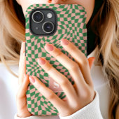 ピンクとグリーンの波状チェックのモノグラム Case-Mate iPhoneケース