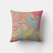 ピンクとグリーンの渦巻き枕 クッション (裏面)
