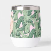 ピンクとグリーンの熱帯葉産 |ココナッツドリンク | (背面)