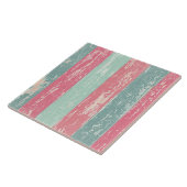 ピンクとグリーンの素朴木製フェスグランジテクスチャ タイル (側面)