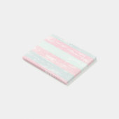 ピンクとグリーンの素朴木製フェスグランジテクスチャ ポストイット (アングル)