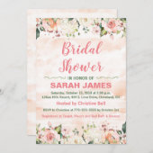 ピンクとグリーンの結婚前お披露目パーティー招待状 シーズンカード (正面/裏面)