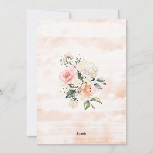 ピンクとグリーンの結婚前お披露目パーティー招待状 シーズンカード (裏面)