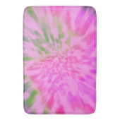 ピンクとグリーンの絞り染め バスマット (正面縦)