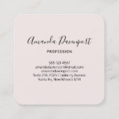 ピンクとグリーンの縁どフローラエレガント スクエア名刺 (裏面)