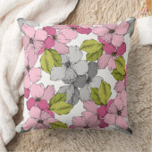 ピンクとグリーンの色の美しいアペの花 クッション (ブランケット)