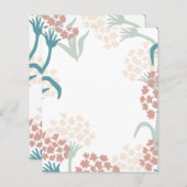 ピンクとグリーンの花スケッチ模様紙シート (正面/裏面)