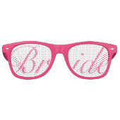 ピンクとグリーンの花嫁スワッグパーティーグラス レトロサングラス (正面)