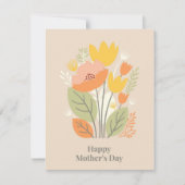 ピンクとグリーンの花束 ハッピーマザーズデイ シーズンカード (正面)