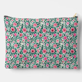 ピンクとグリーンの花柄オーダーメイド アクセサリーポーチ (裏面)