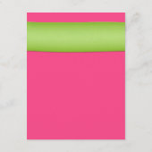 ピンクとグリーンの花柄ダマスク ウェディング返信カード 出欠カード (裏面)