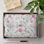 ピンクとグリーンの花柄 デコパージュ 薄葉紙 (ギフト)