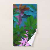 ピンクとグリーンの離れタオルセット バスタオルセット (ハンドタオル)