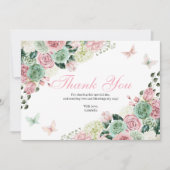 ピンクとグリーンの魅力庭園 サンキューカード (正面)