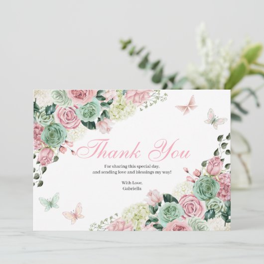 ピンクとグリーンの魅力庭園 サンキューカード (スタンド正面)