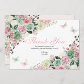 ピンクとグリーンの魅力庭園 サンキューカード (正面/裏面)