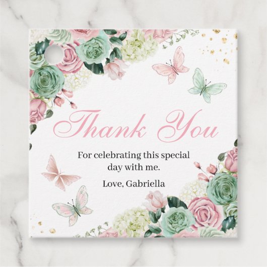 ピンクとグリーンの魅力庭園 フェイバータグ (正面)