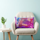 ピンクとグリーンの魚を持つ人魚 ランバークッション (椅子)