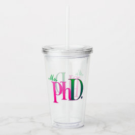 ピンクとグリーンのPhDアクリルタンブラー アクリルタンブラー