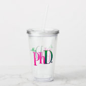 ピンクとグリーンのPhDアクリルタンブラー アクリルタンブラー (裏面)