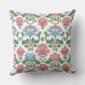 ピンクとグリーンアールヌーボーチノイスリーロータスフローラ クッション (裏面)