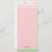 ピンクとグリーンクロスファースト招待状 招待状 (裏面)