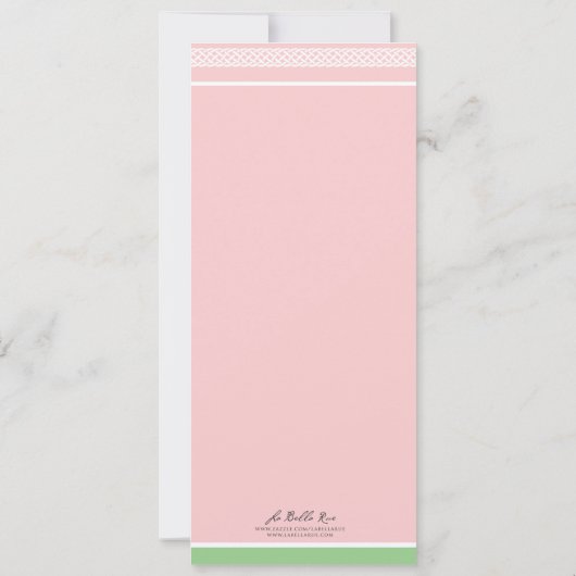 ピンクとグリーンクロスファースト招待状 招待状 (裏面)