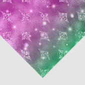ピンクとグリーングラデーショングリッター星の天体パターン 薄葉紙 (詳細)