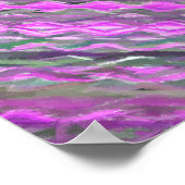 ピンクとグリーンパステルチョーク抽象芸術アート ポスター (角)