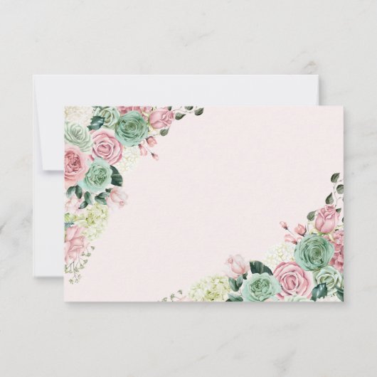 ピンクとグリーンフェアユタールエンチャントガーデンRSVP 出欠カード (裏面)